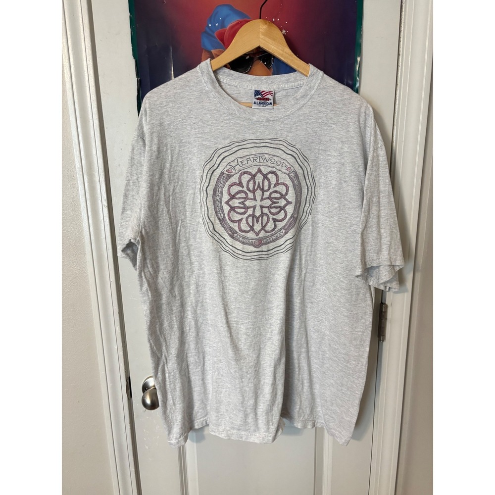 Vintage Jensen Apparel Heartwood Artisan Gateway Graphic T-Shirt Gray Mens XL